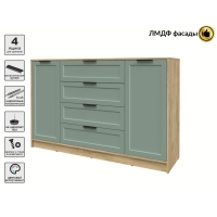 Тумба Тренд КТ-Т160 (Дуб золотой ЛДСП/ Мята ЛМДФ) Ш1600 В1020 Г451